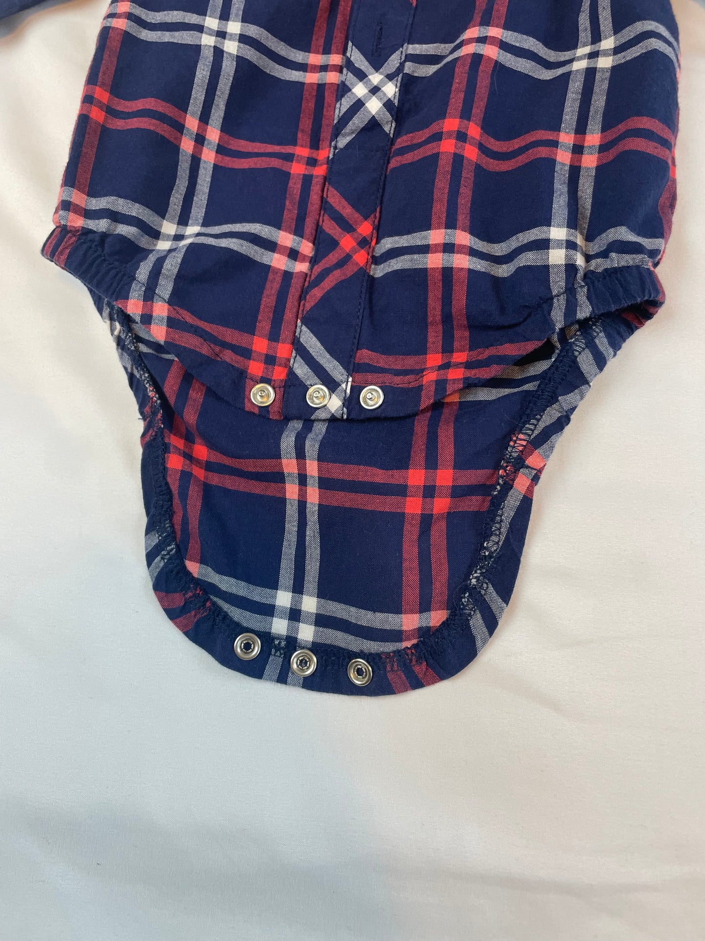 Cat & Jack Plaid Shirt with Suspenders Outfit (6-9mo)