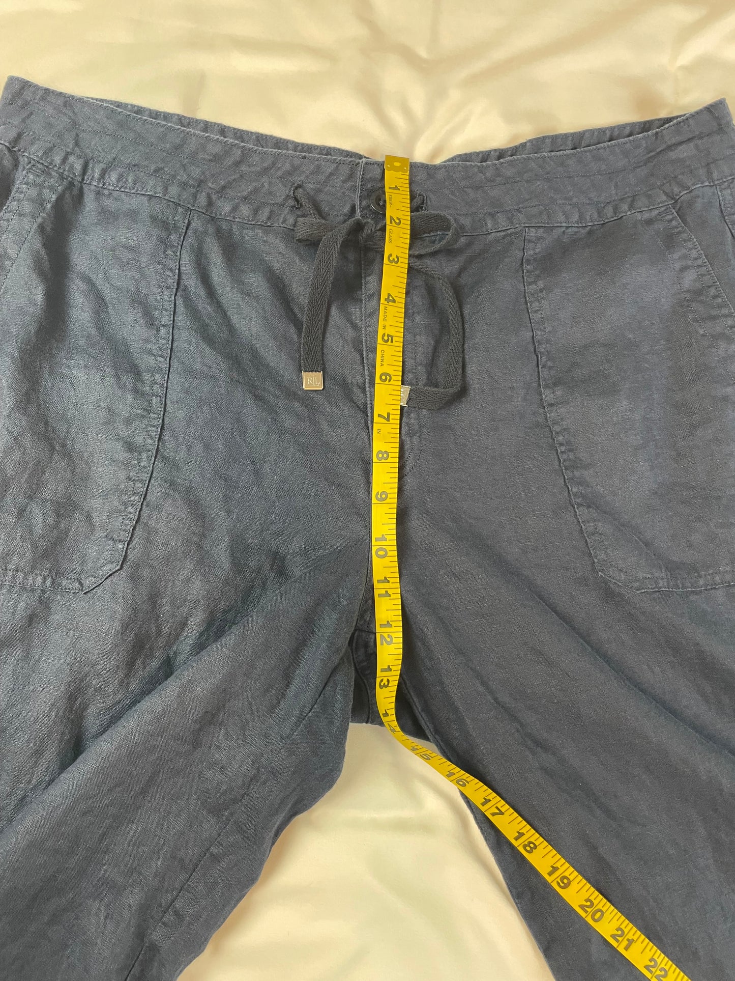 Ralph Lauren Navy Wide Leg Linen Pants {Size 16}