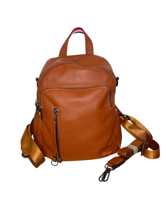 Cognac Leather 2-Way Backpack