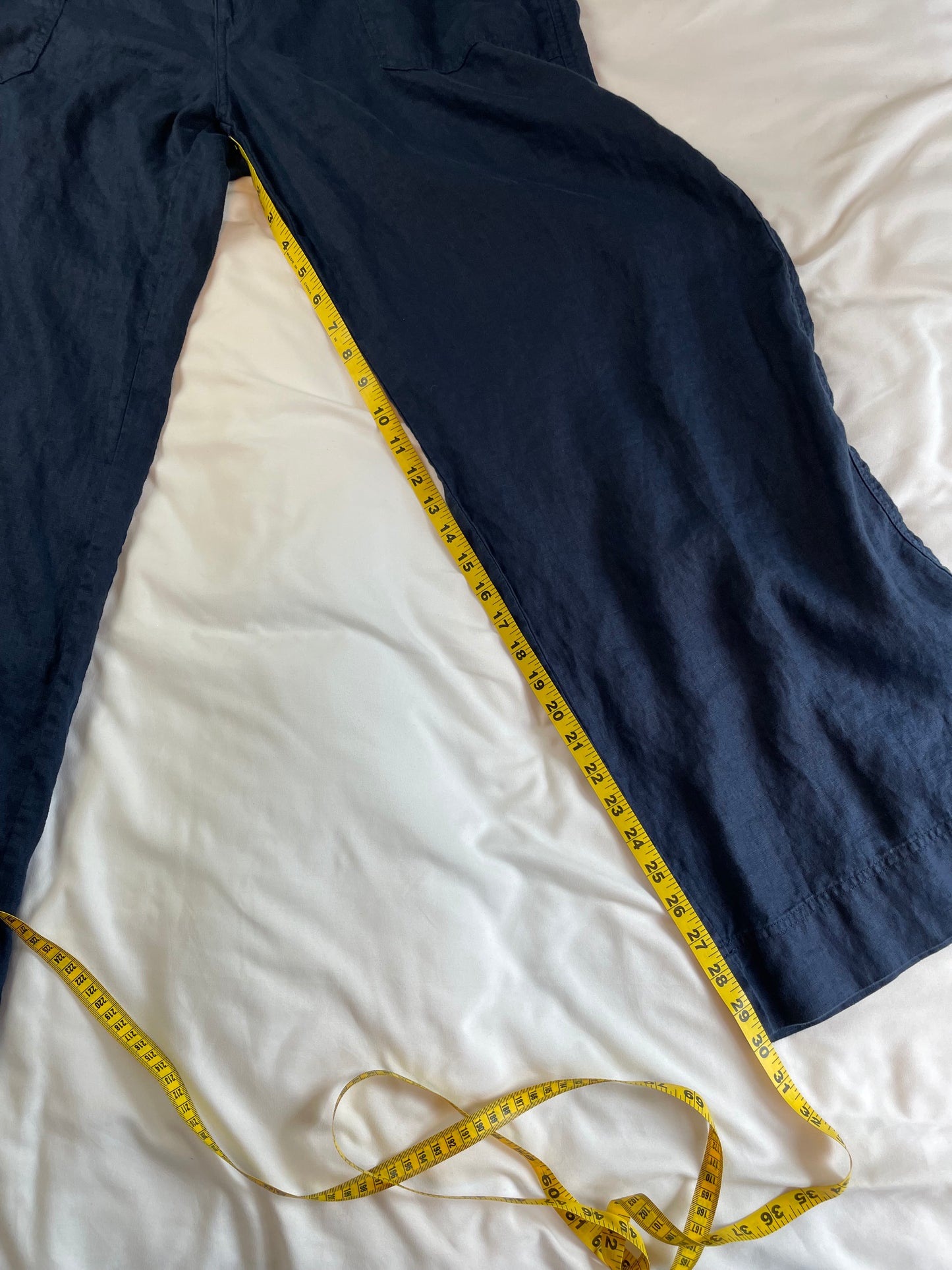 Ralph Lauren Navy Wide Leg Linen Pants {Size 16}
