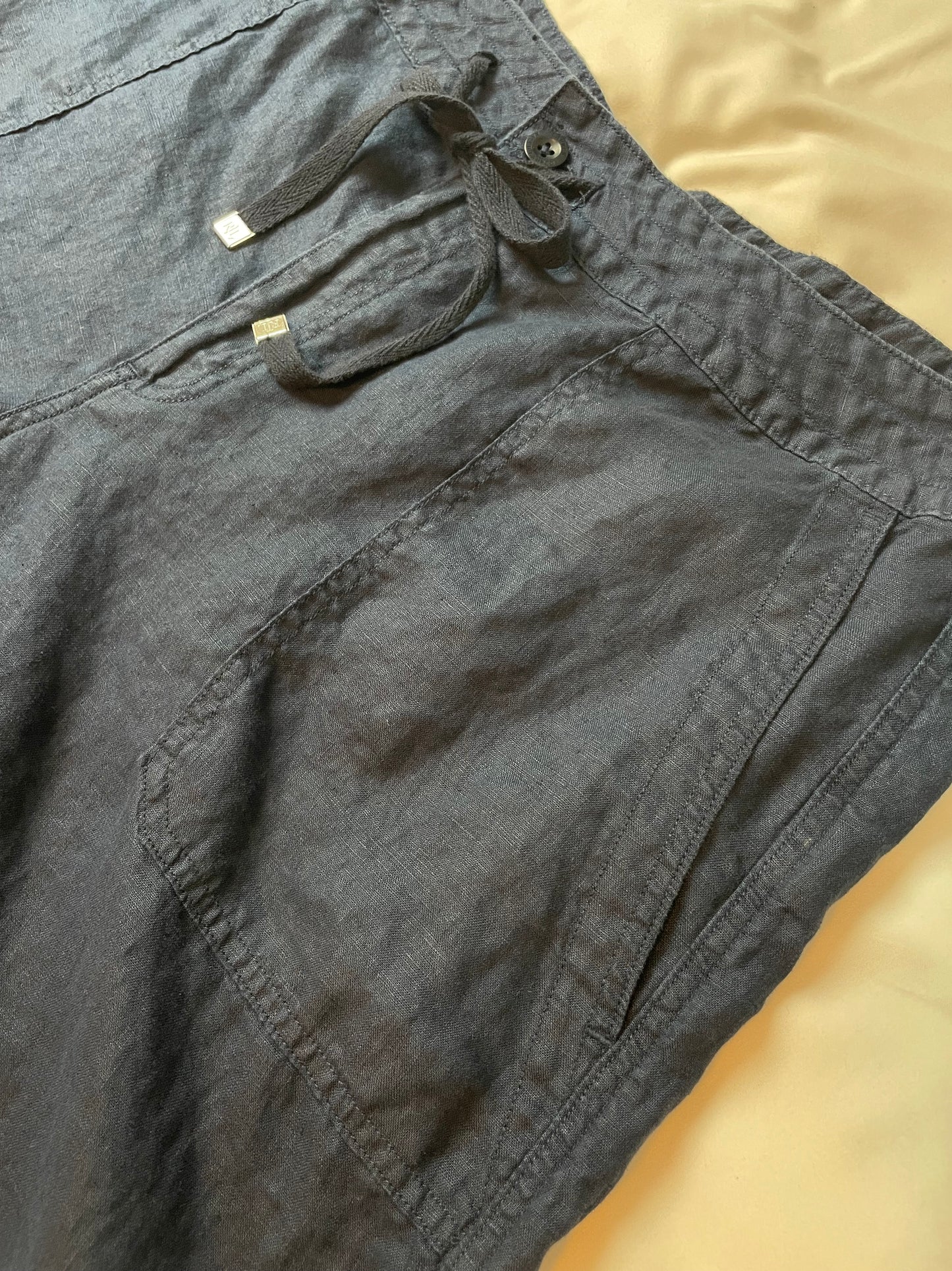 Ralph Lauren Navy Wide Leg Linen Pants {Size 16}
