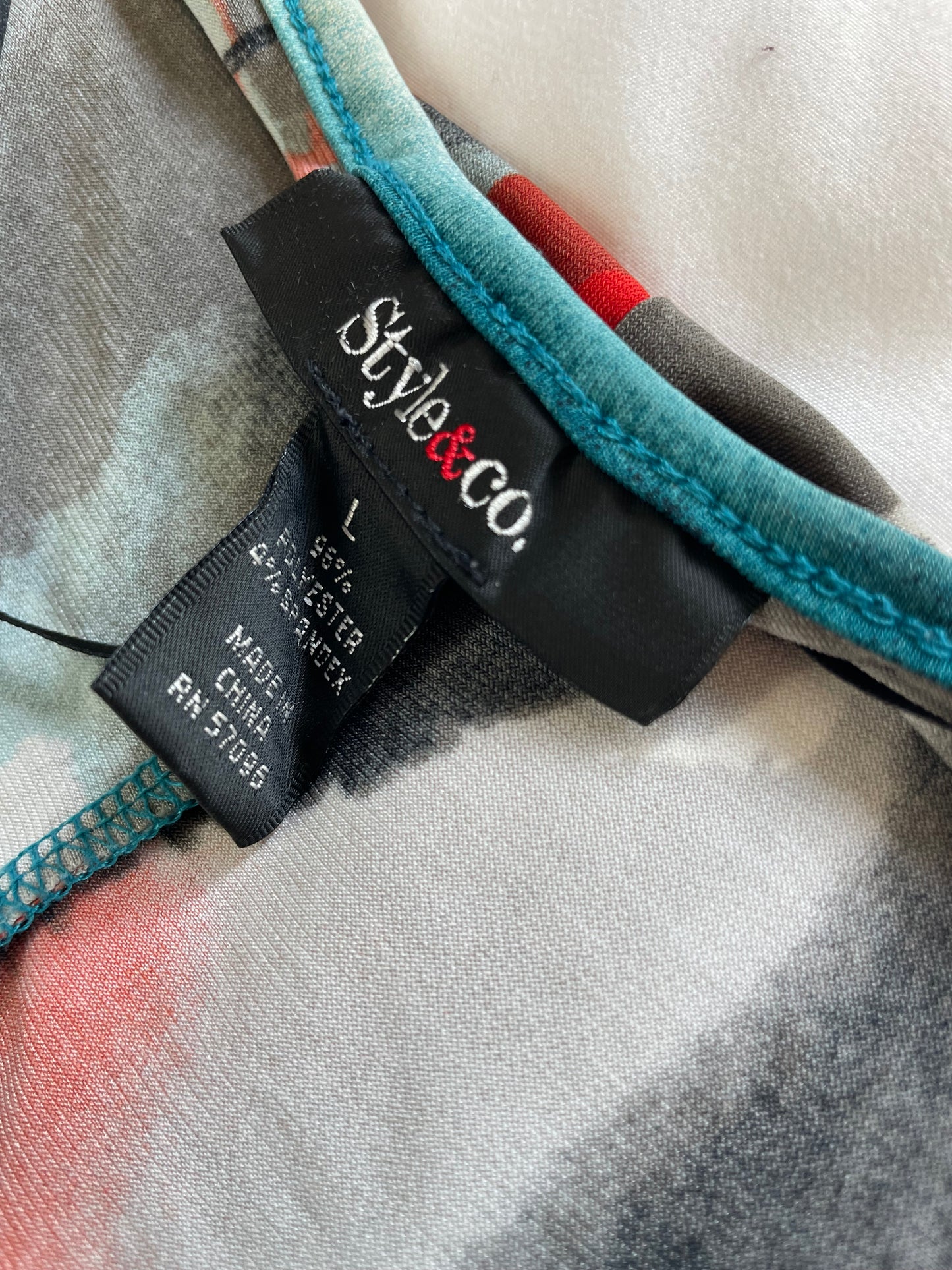 Style & Co | Bright Abstract Floral Poncho {L}