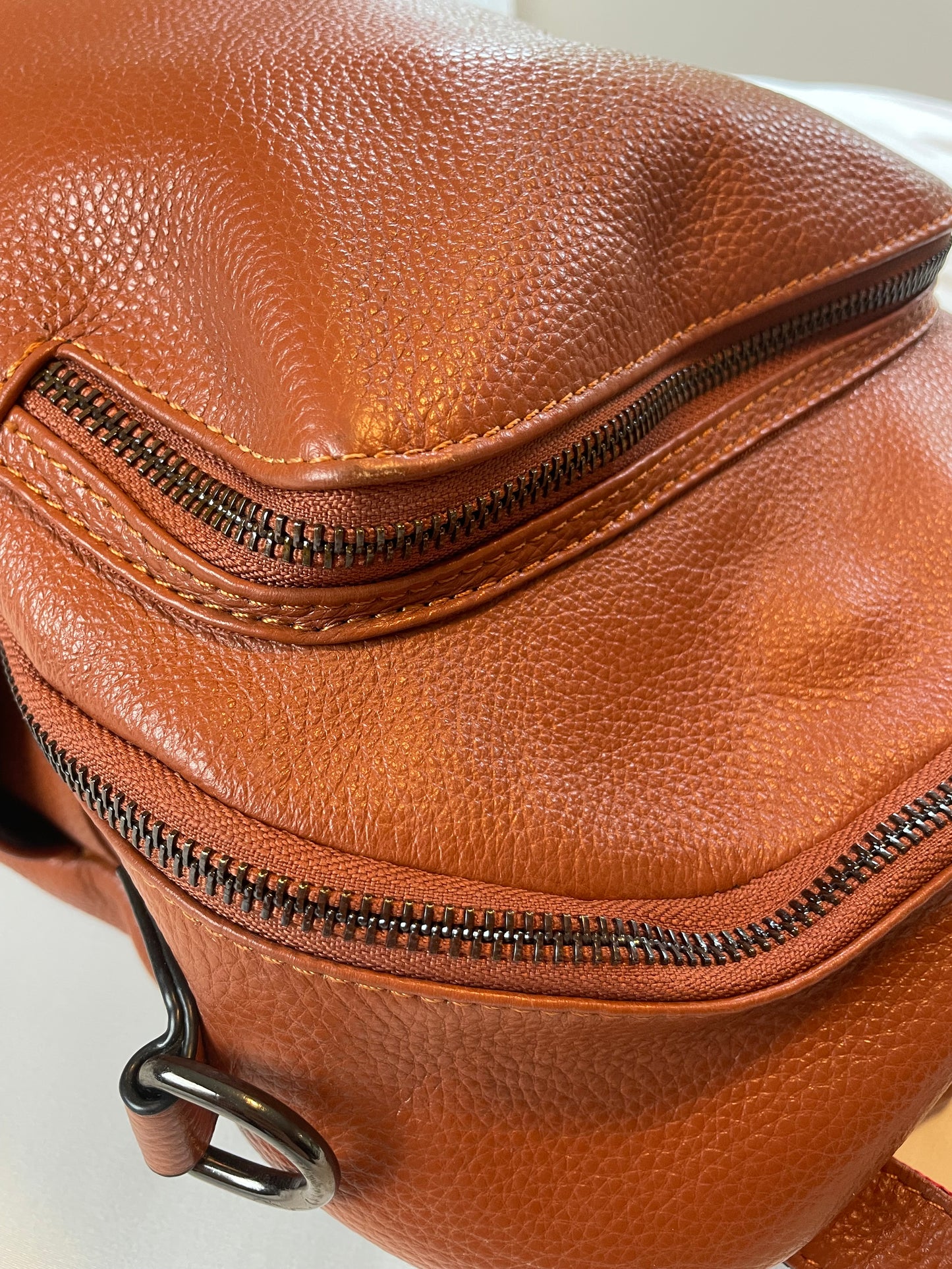 Cognac Leather 2-Way Backpack