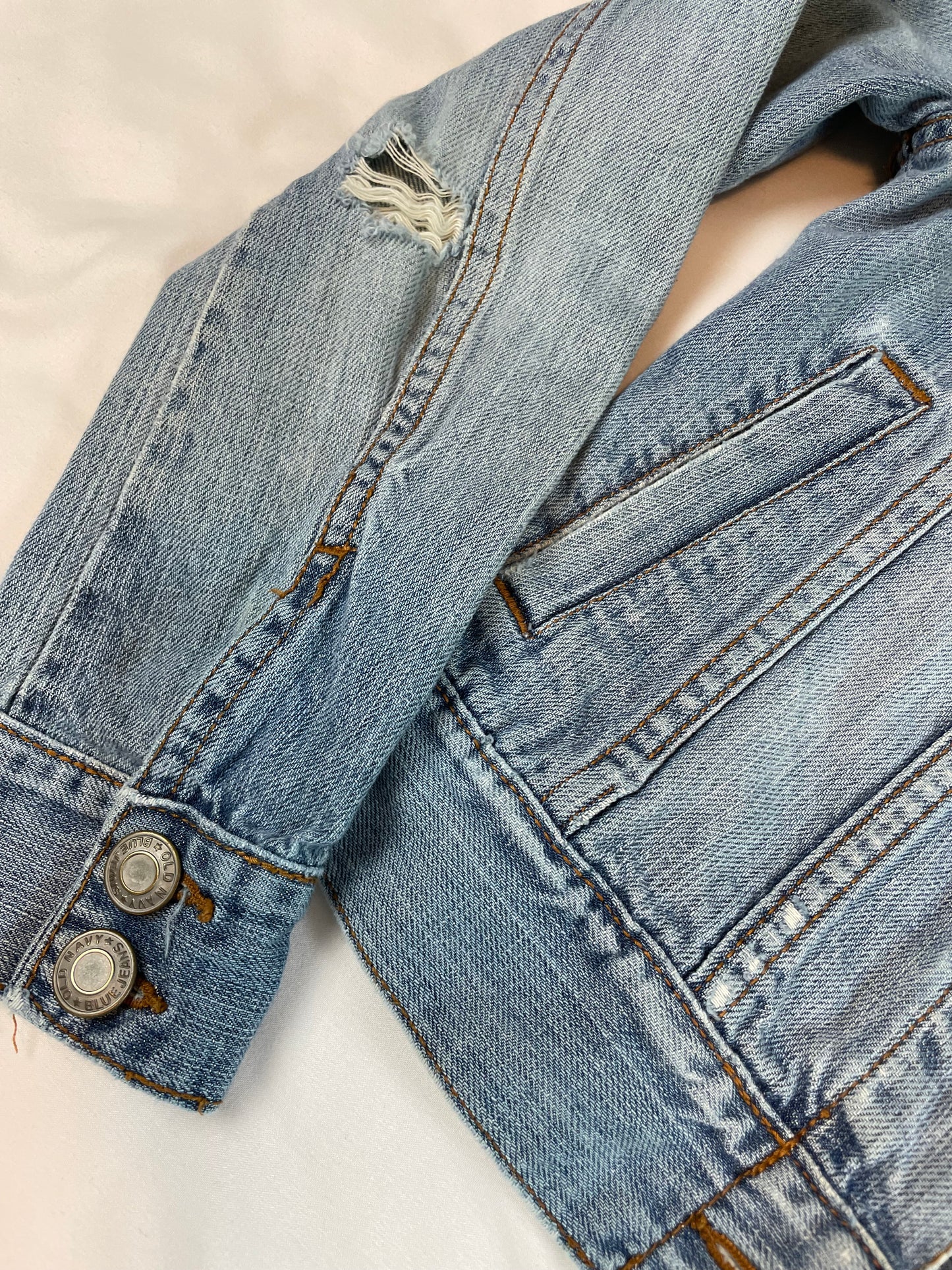 Old Navy Distressed Denim Jacket (XS)