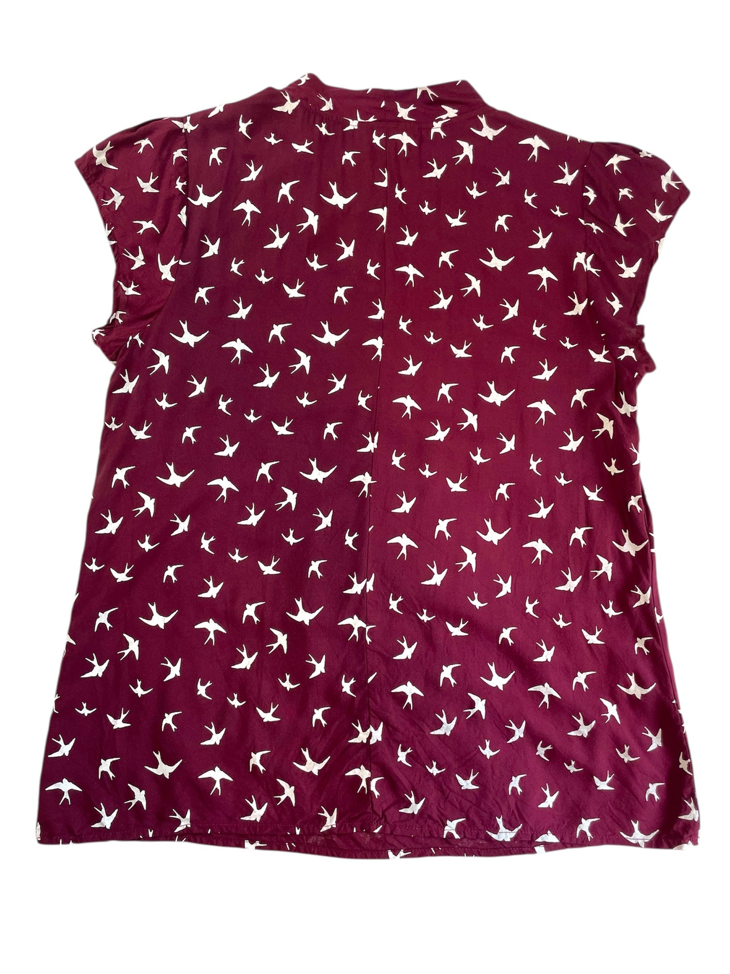 Circus | The Anna Burgundy Bird Print Women's Blouse {L}
