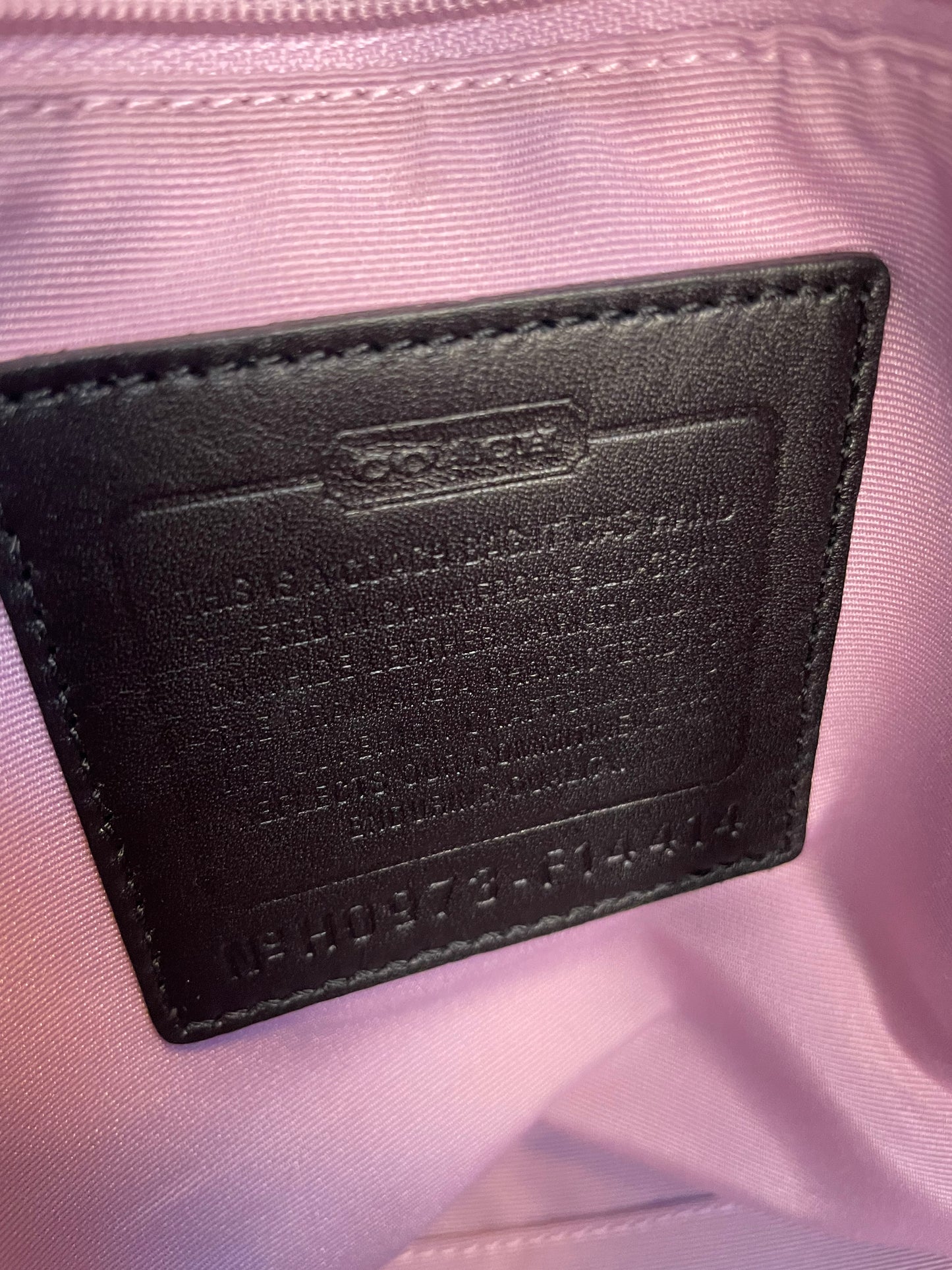 Coach Signature Embossed Black Patent Leather Tote
