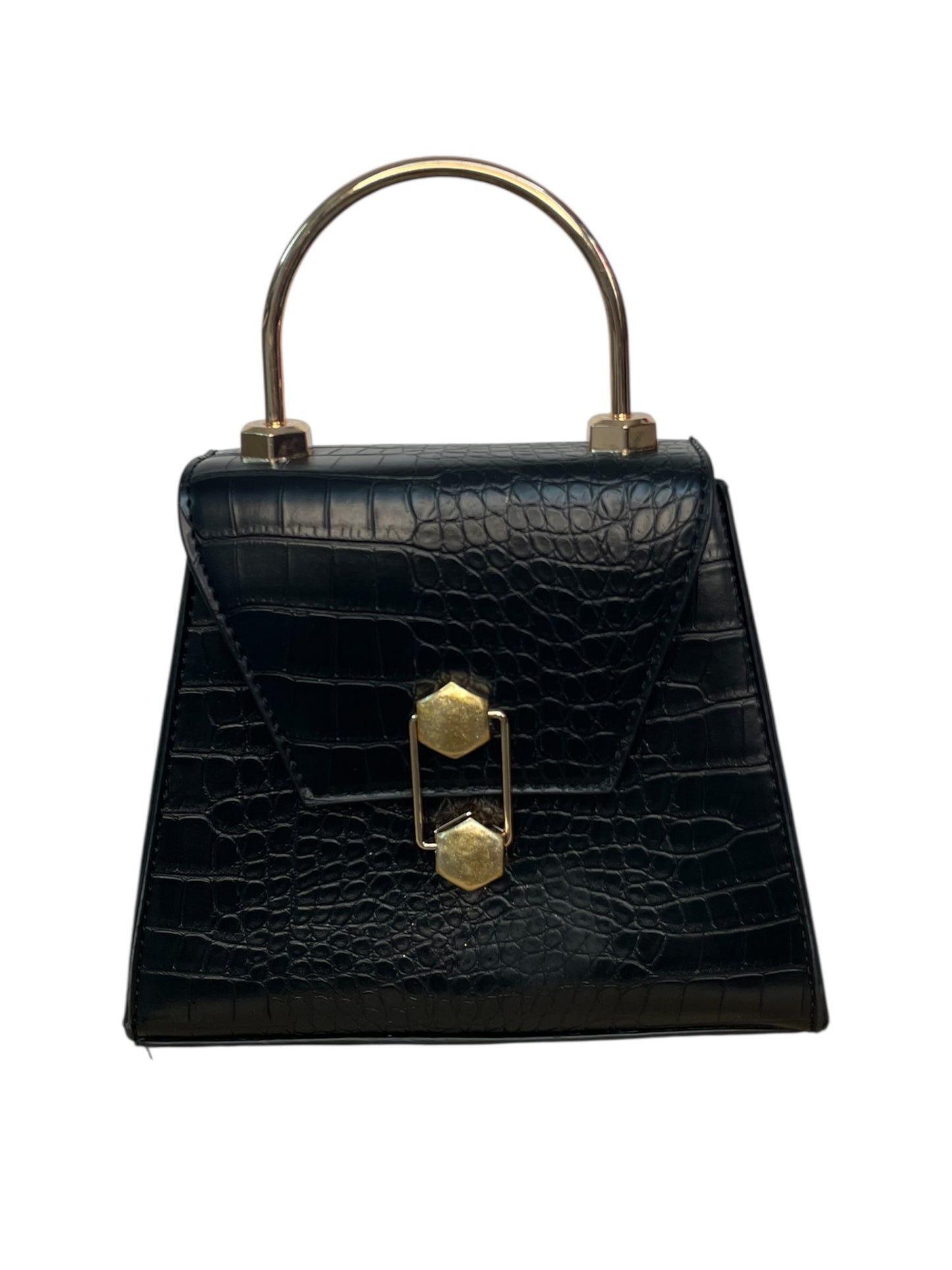 Badgley Mischka Croc-Embossed 2-way Frame Bag