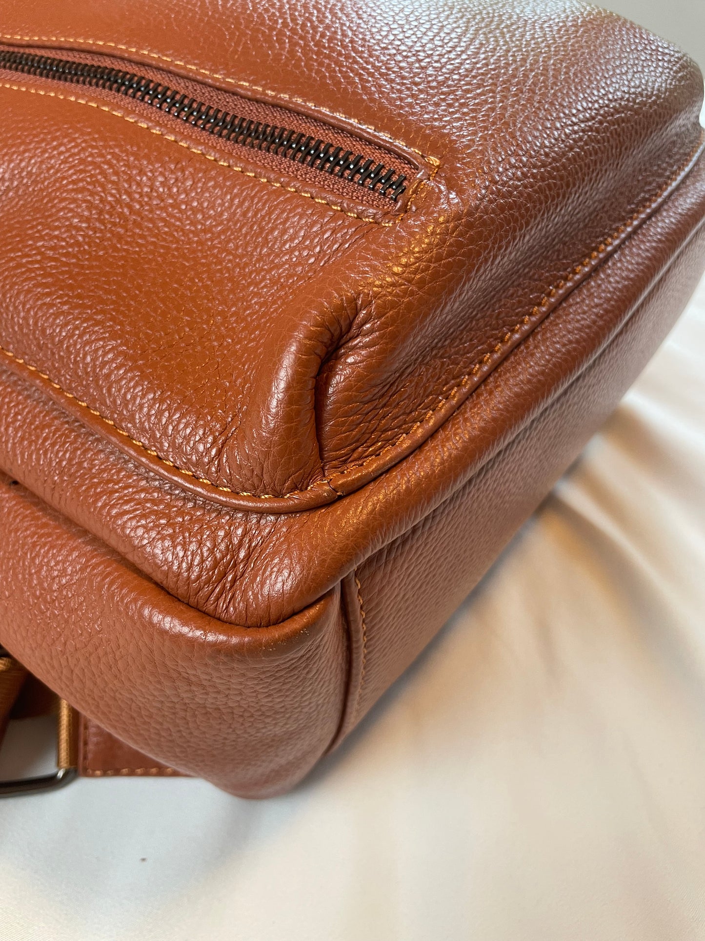 Cognac Leather 2-Way Backpack