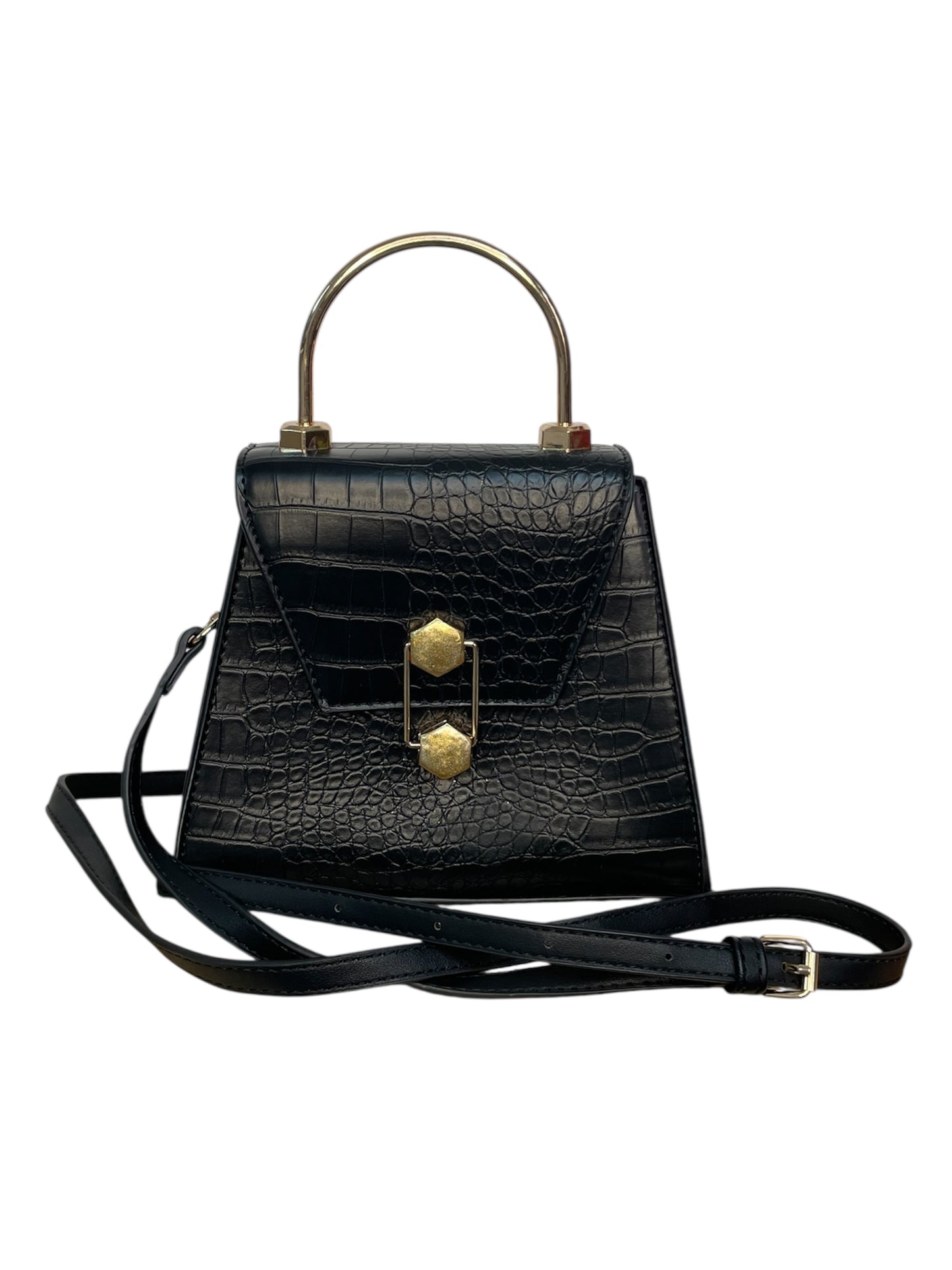 Badgley Mischka Croc-Embossed 2-way Frame Bag