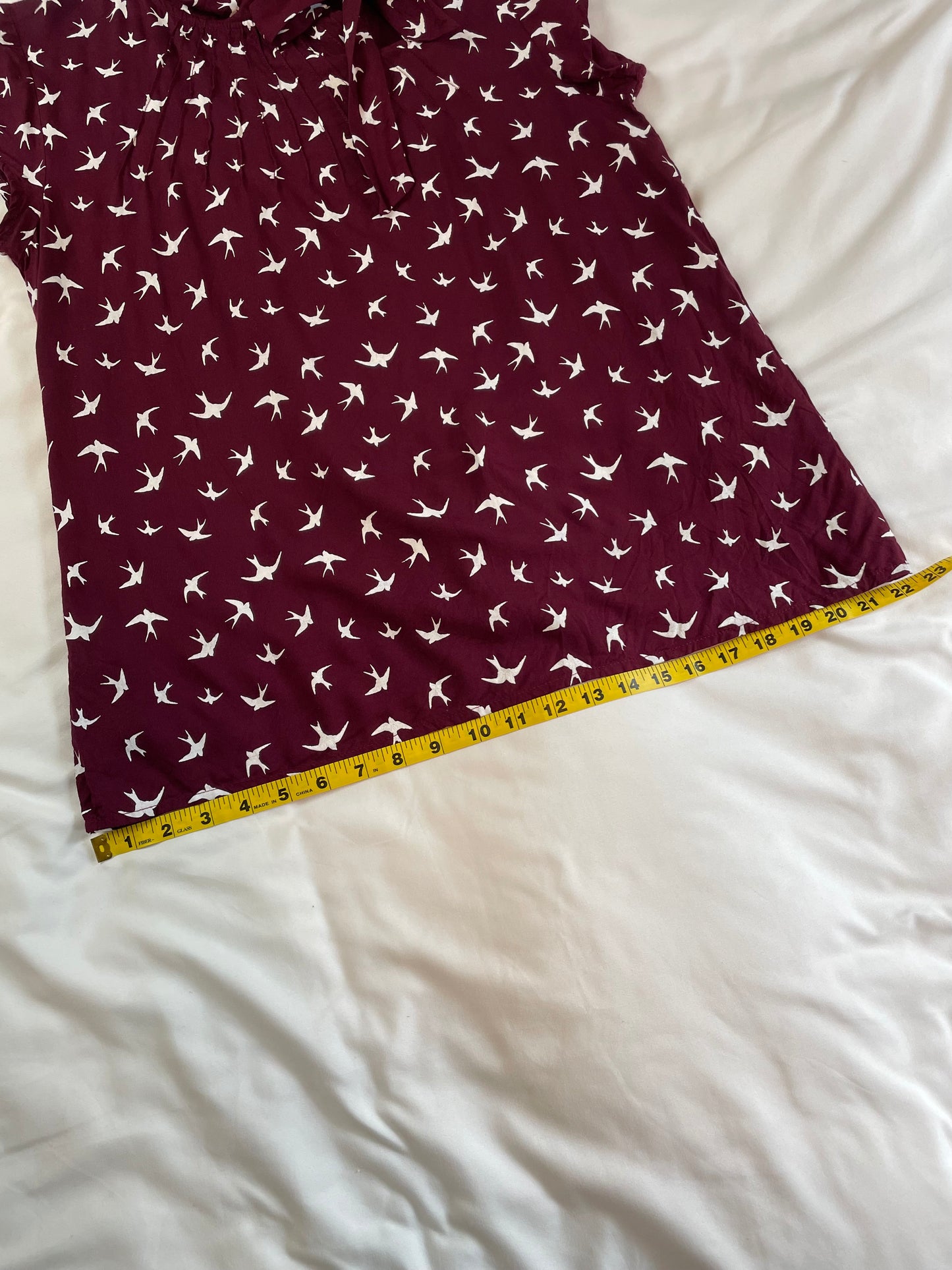 Circus | The Anna Burgundy Bird Print Women's Blouse {L}