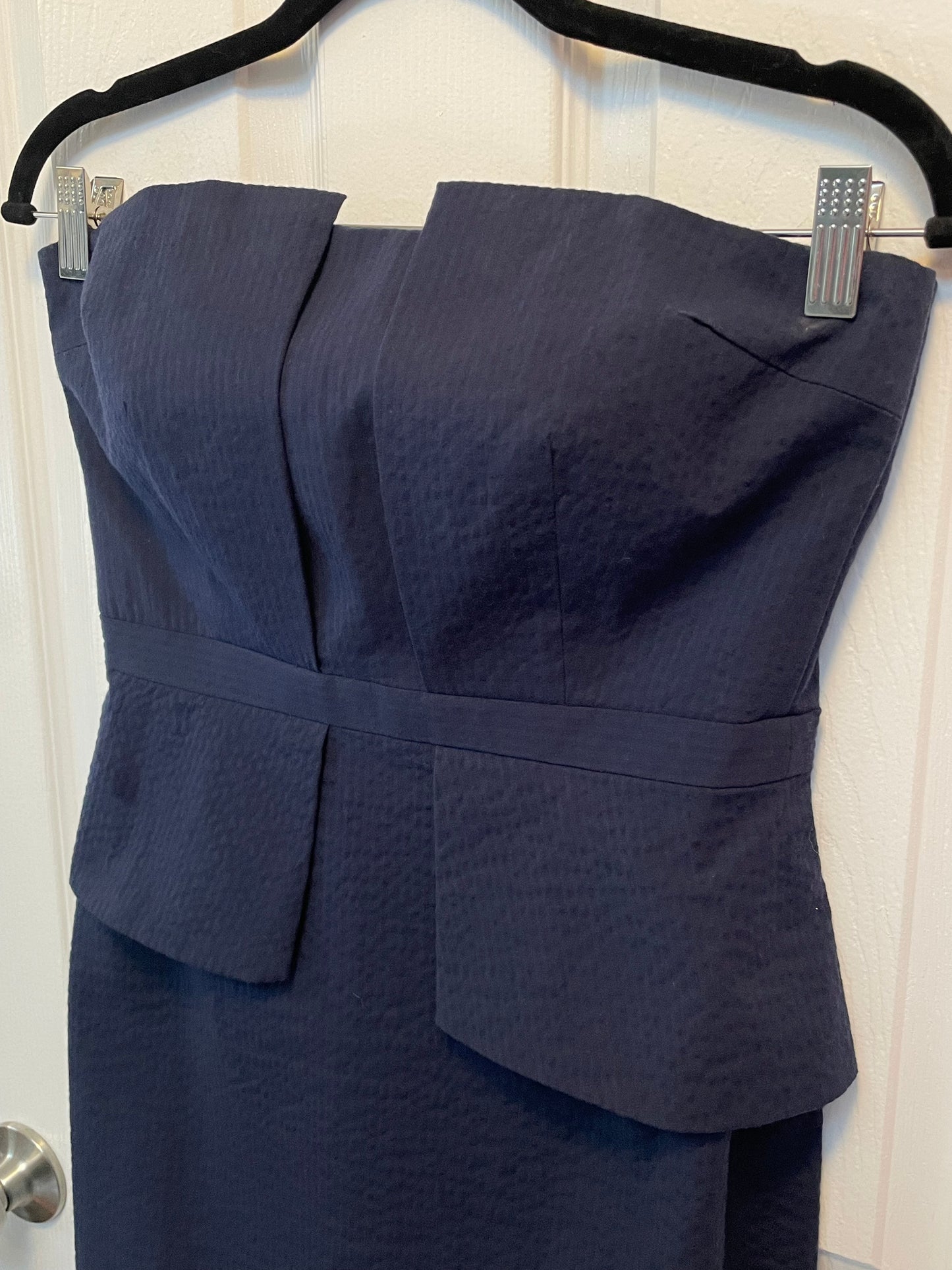 Banana Republic Chic Navy Strapless Peplum Dress {Size 4 Petite}