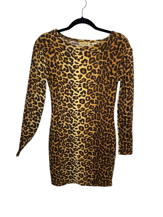 Leopard Print Long Sleeve Dress {S}