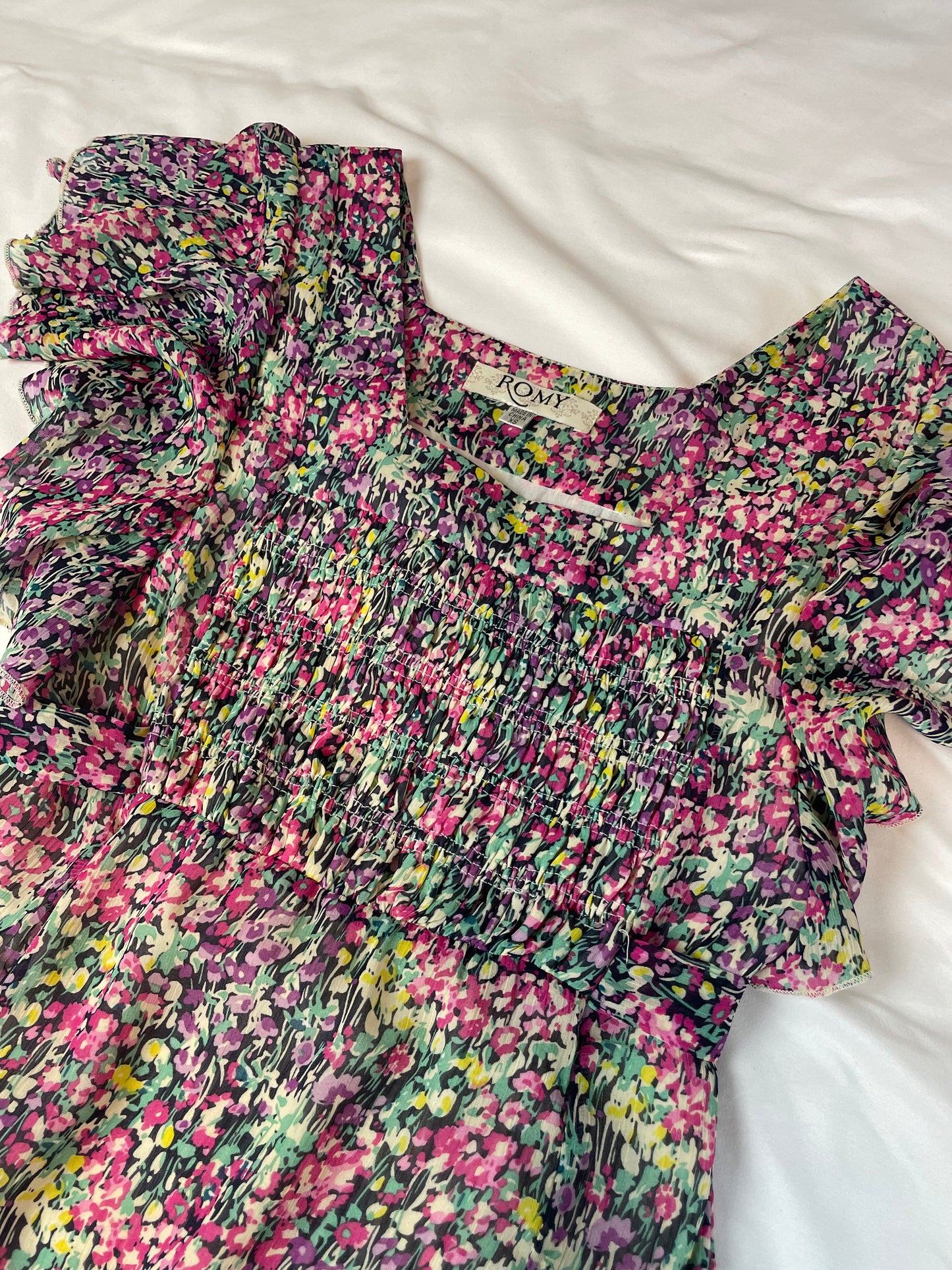 ROMY Floral Ruffle Dress {XS}