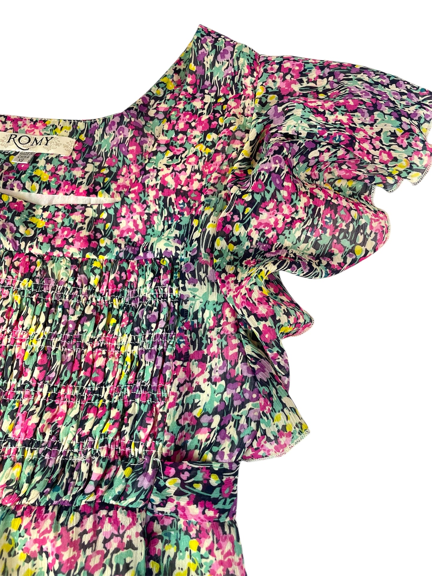 ROMY Floral Ruffle Dress {XS}