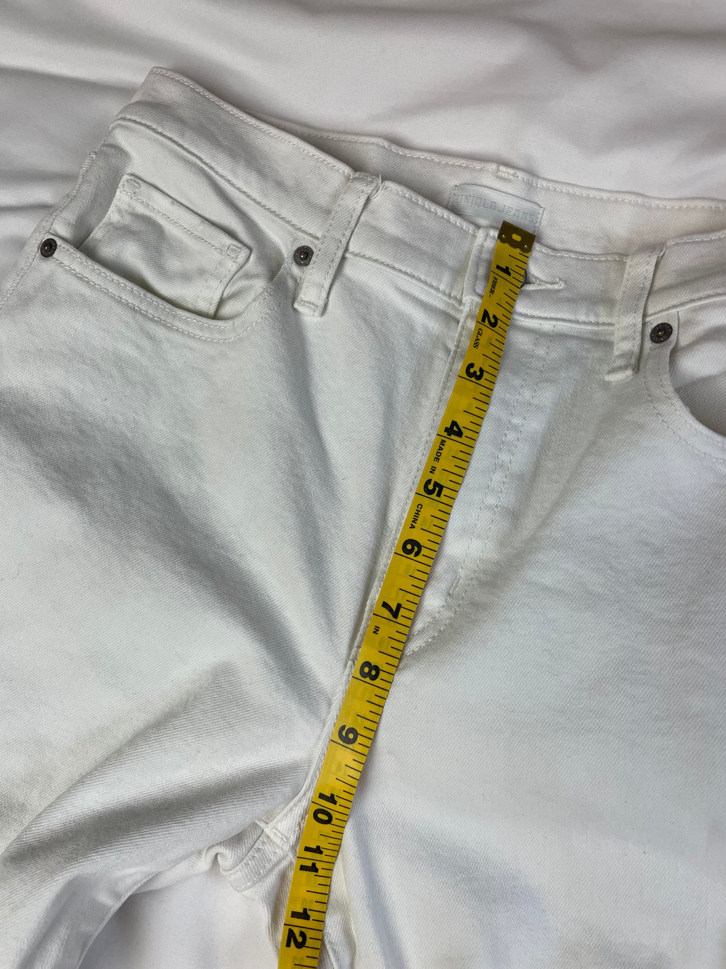 Uniqlo Cropped Distressed White Jeans {Size 27}