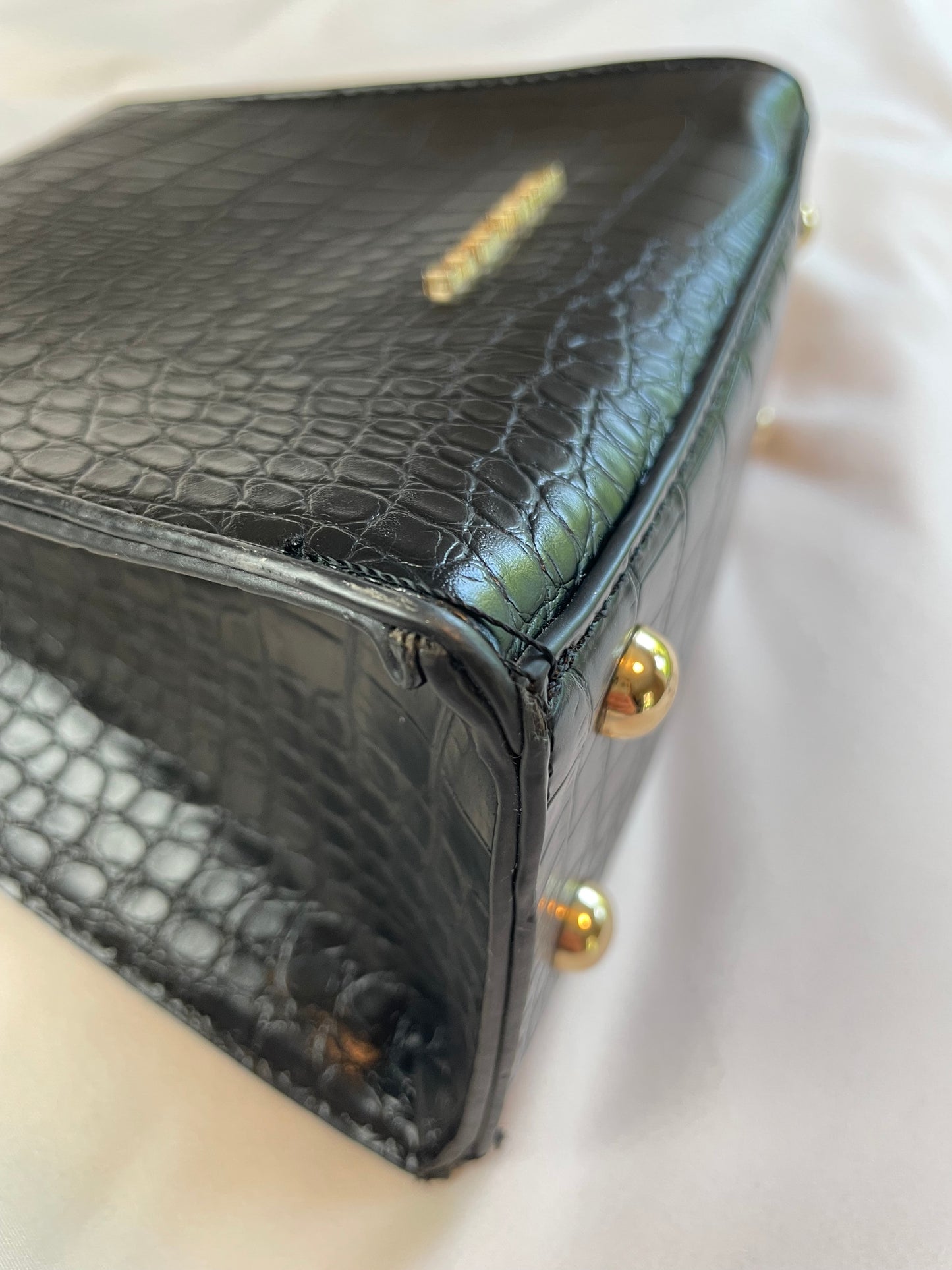 Badgley Mischka Croc-Embossed 2-way Frame Bag
