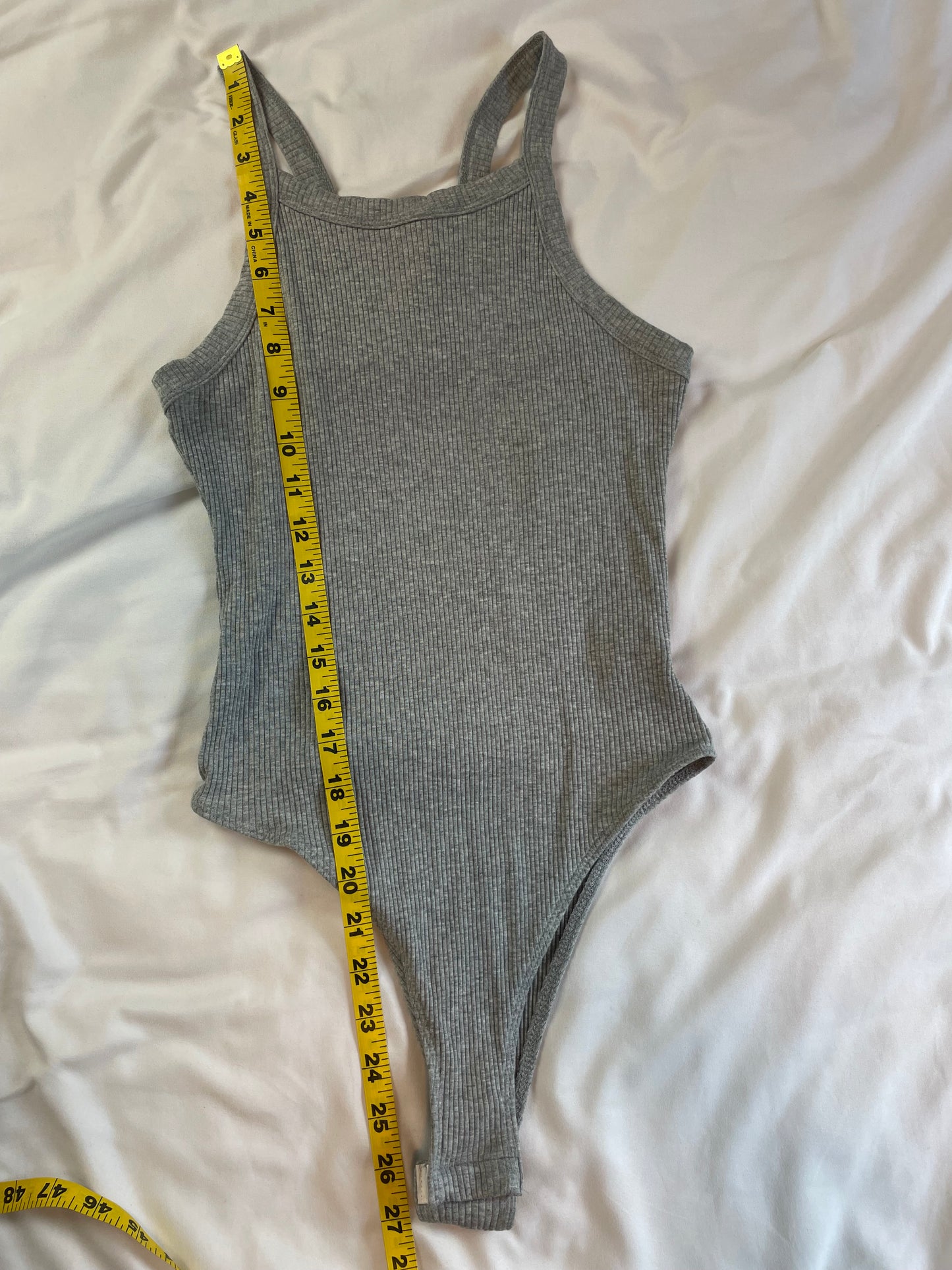 Urban Outfitters | Grey Ribbed Bodysuit {L}