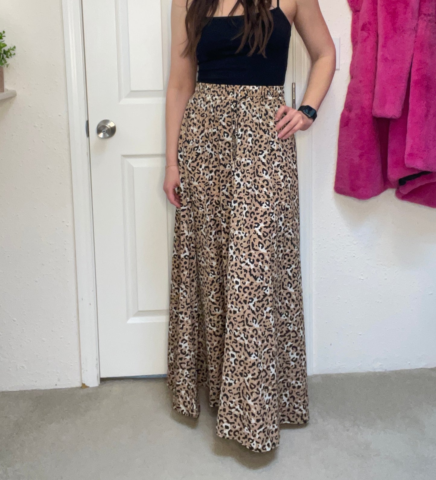 Leopard Print Maxi Skirt {M}