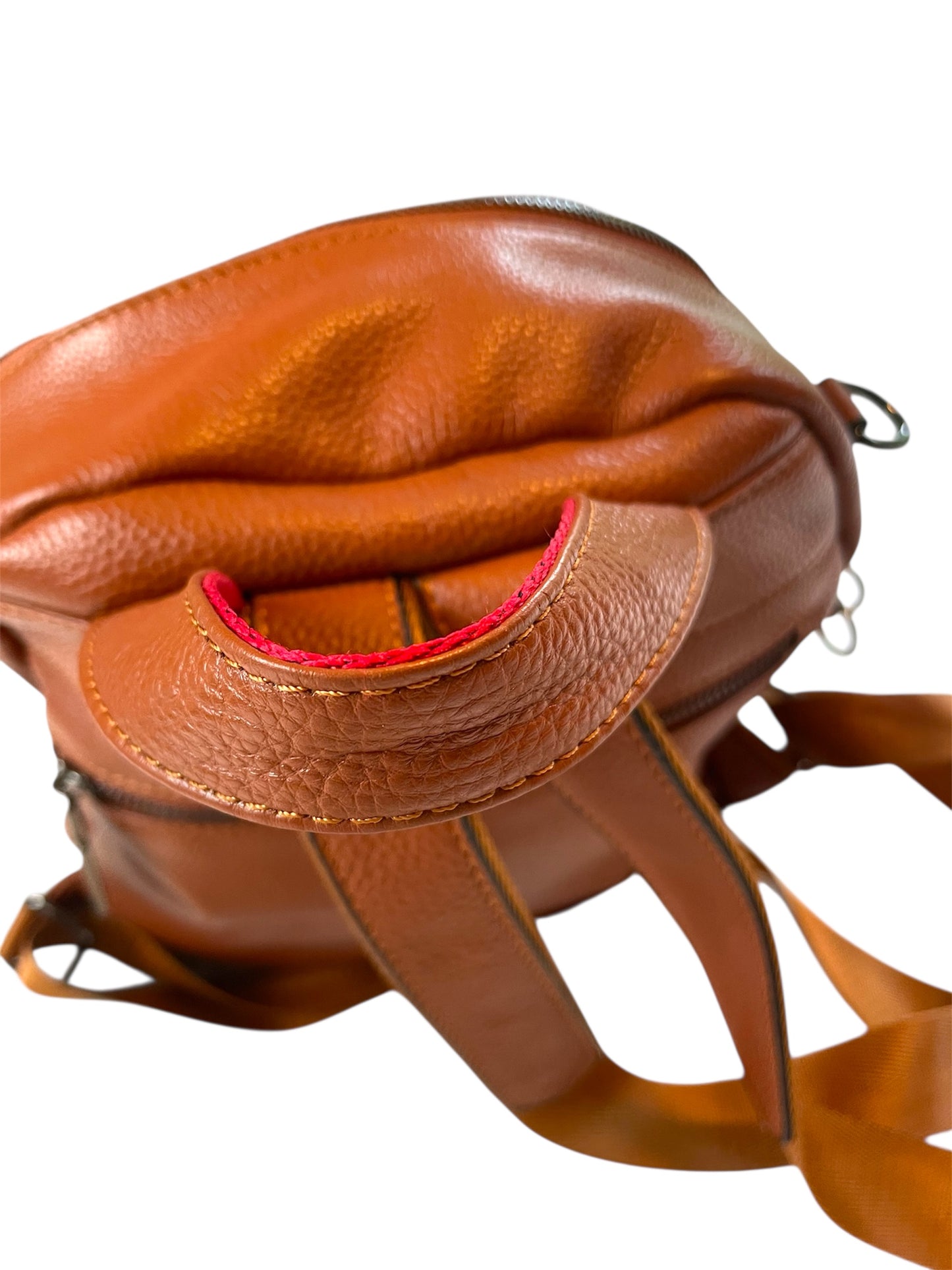 Cognac Leather 2-Way Backpack