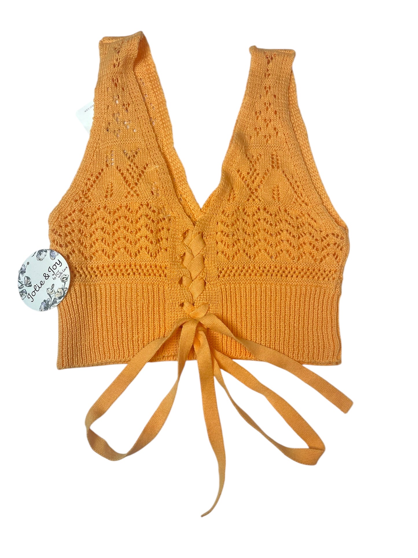 NWT Jolie and Joy Cropped Lace Up Sweater Tank {M}
