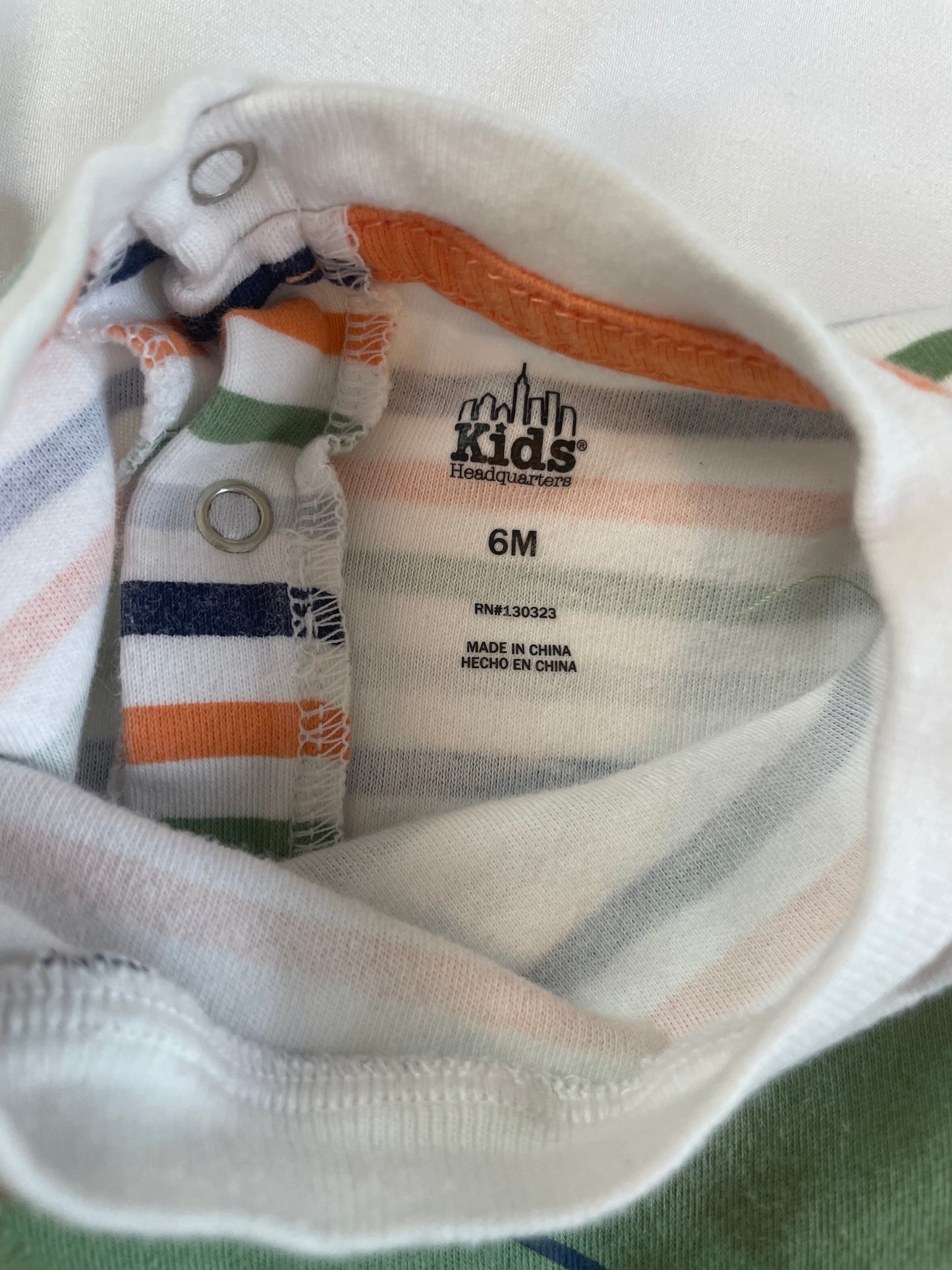 2-pack Dino and Striped Rompers {Size 6mo}