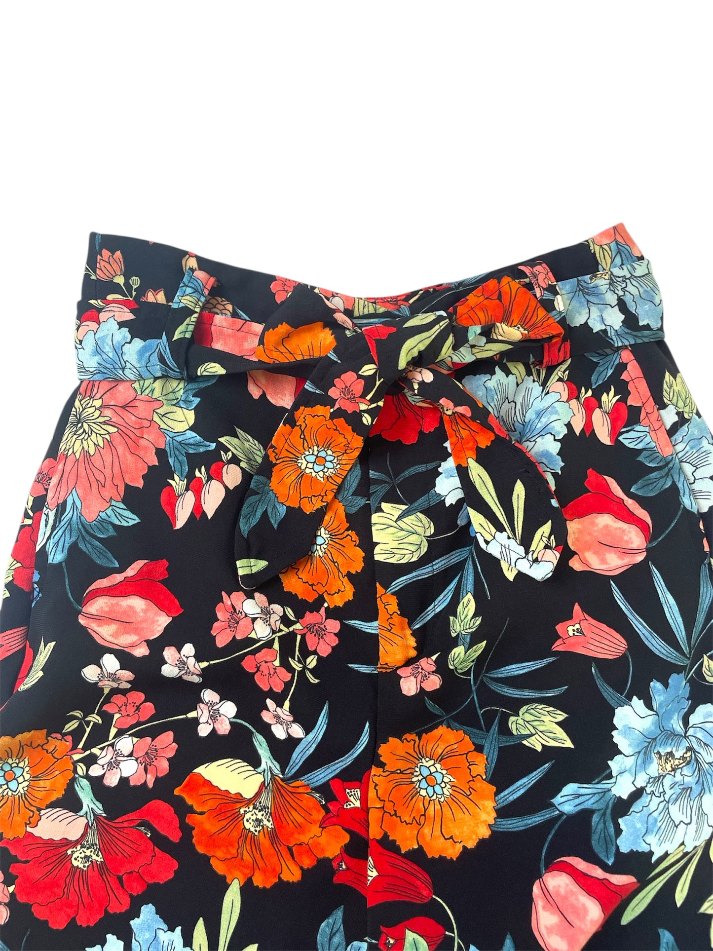 Zara Floral Wide Leg Cropped Pants {M}