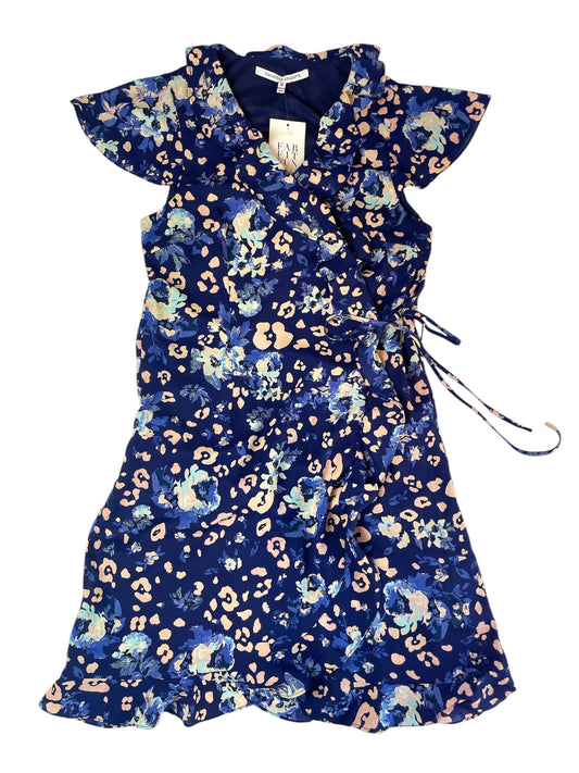 NWT Navy Floral Wrap Dress with Flutter Sleeves {M}